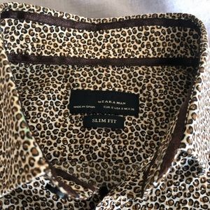 ZARA Cheetah Print Dress Shirt